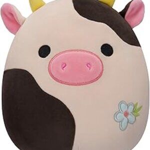 Squishmallows Original 8-Inch Connor Cow with Blue Flower Embroidery - NWT
